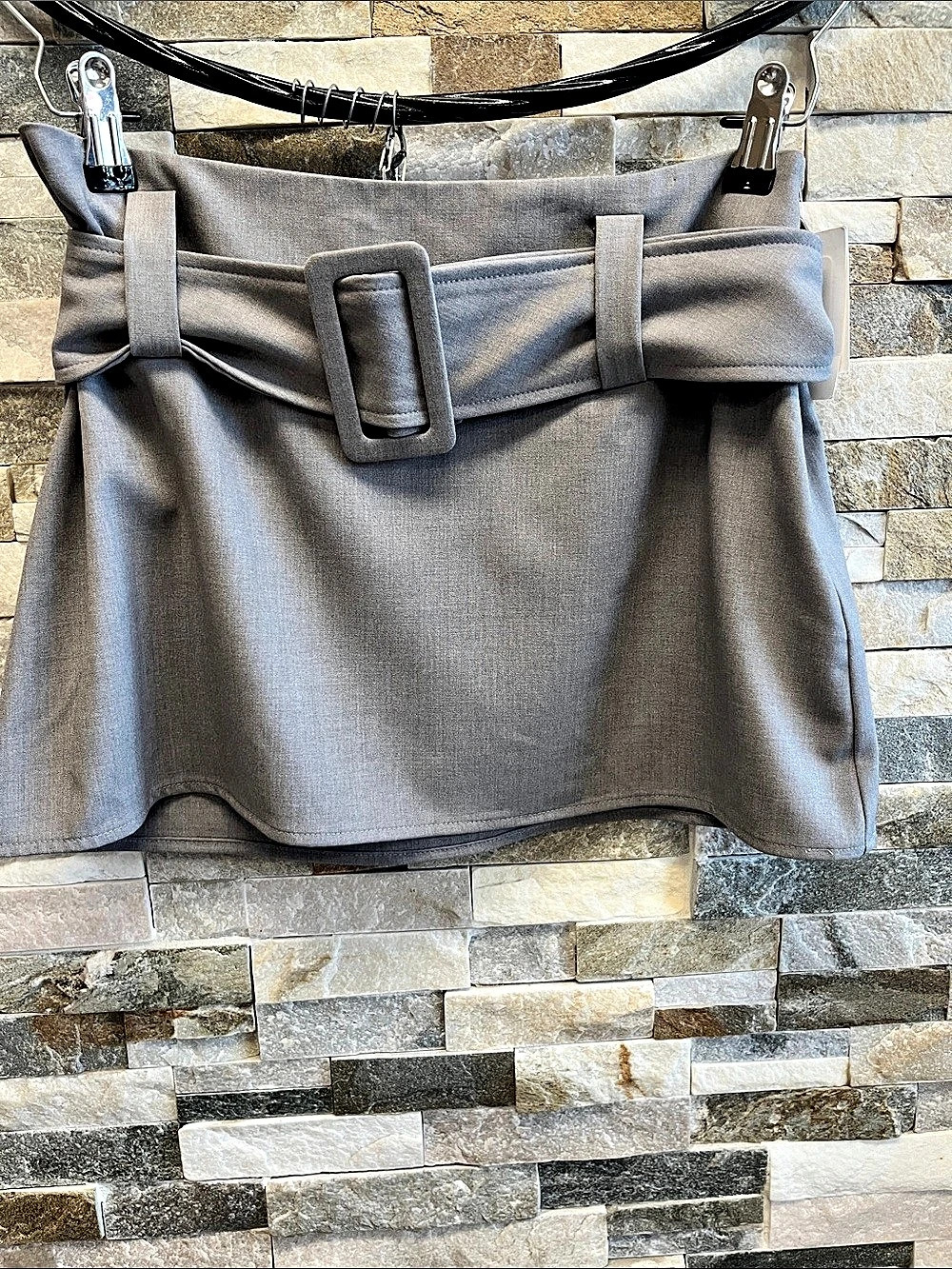 Abound Belted Gray Mini Skirt Small NWT